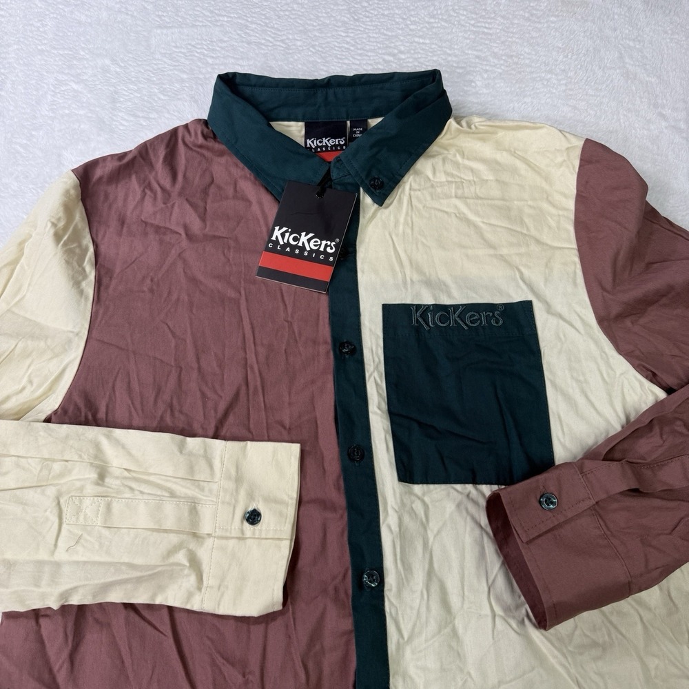 Kickers Classics Colour Way Shirt Mens Large Colorblock Twill Urban‎ Outfitters
